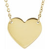18K Yellow Gold-Plated Sterling Silver 8x7.2 mm Heart 16-18" Necklace-Siddiqui Jewelers