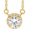 14K Yellow 3 mm Natural White Sapphire & .03 CTW Natural Diamond 16" Necklace Siddiqui Jewelers