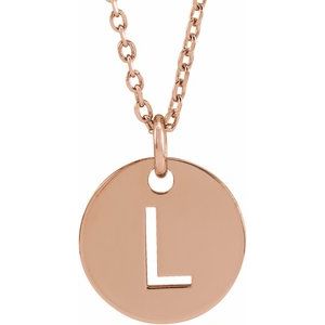 18K Rose Gold-Plated Sterling Silver Initial L 16-18" Necklace Siddiqui Jewelers