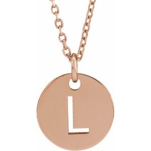 14K Rose Initial L 16-18" Necklace Siddiqui Jewelers