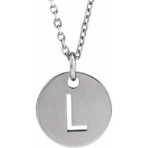 Sterling Silver Initial L 16-18" Necklace Siddiqui Jewelers