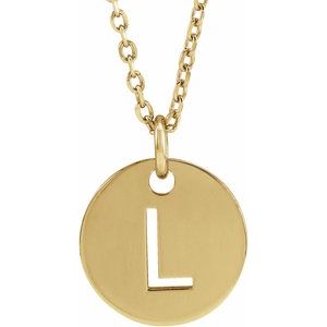 14K Yellow Initial L 16-18" Necklace Siddiqui Jewelers