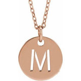 14K Rose Initial M 16-18" Necklace Siddiqui Jewelers