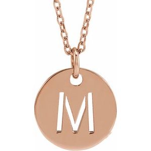 14K Rose Initial M 16-18" Necklace Siddiqui Jewelers