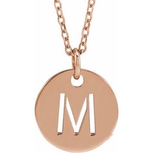 18K Rose Gold-Plated Sterling Silver Initial M 16-18" Necklace Siddiqui Jewelers