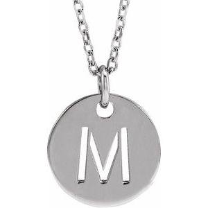 Sterling Silver Initial M 16-18" Necklace Siddiqui Jewelers