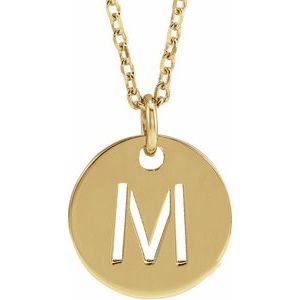 14K Yellow Initial M 16-18" Necklace Siddiqui Jewelers