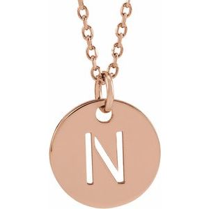 18K Rose Gold-Plated Sterling Silver Initial N 16-18" Necklace Siddiqui Jewelers