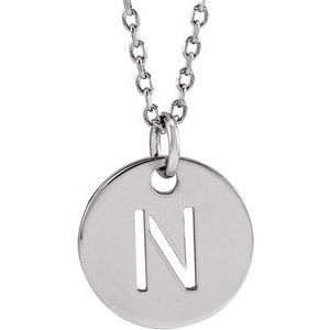 Sterling Silver Initial N 16-18" Necklace Siddiqui Jewelers
