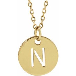 14K Yellow Initial N 16-18" Necklace Siddiqui Jewelers