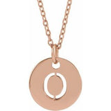 14K Rose Initial O 16-18" Necklace Siddiqui Jewelers