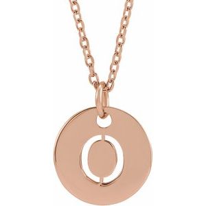 18K Rose Gold-Plated Sterling Silver Initial O 16-18" Necklace Siddiqui Jewelers