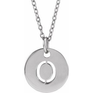 Sterling Silver Initial O 16-18" Necklace Siddiqui Jewelers