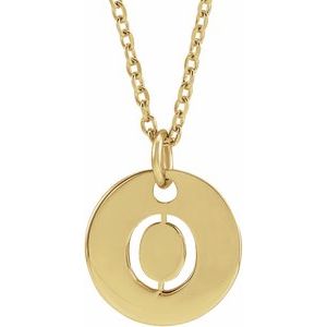 14K Yellow Initial O 16-18" Necklace Siddiqui Jewelers