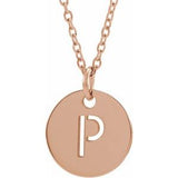 14K Rose Initial P 16-18" Necklace Siddiqui Jewelers