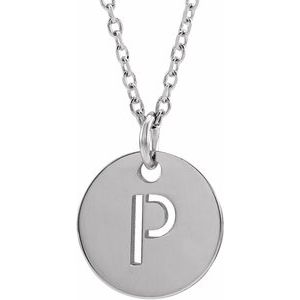 Sterling Silver Initial P 16-18" Necklace Siddiqui Jewelers