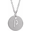 14K White Initial P 16-18" Necklace Siddiqui Jewelers