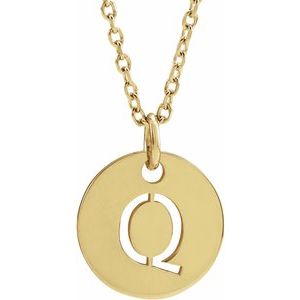 14K Yellow Initial Q 16-18" Necklace Siddiqui Jewelers
