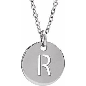 Sterling Silver Initial R 16-18" Necklace Siddiqui Jewelers