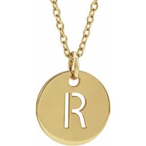14K Yellow Initial R 16-18" Necklace Siddiqui Jewelers