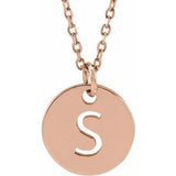 14K Rose Initial S 16-18" Necklace Siddiqui Jewelers