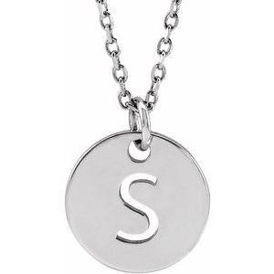 Sterling Silver Initial S 16-18" Necklace Siddiqui Jewelers