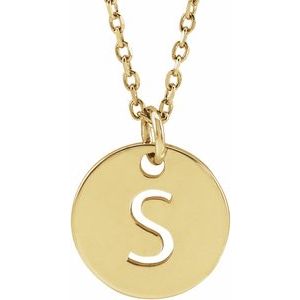 14K Yellow Initial S 16-18" Necklace Siddiqui Jewelers