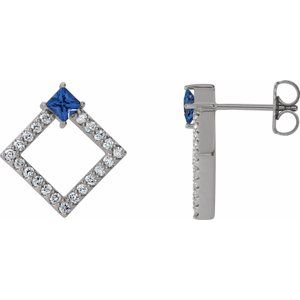 14K White Tanzanite & 1/3 CTW Diamond Earrings - Siddiqui Jewelers