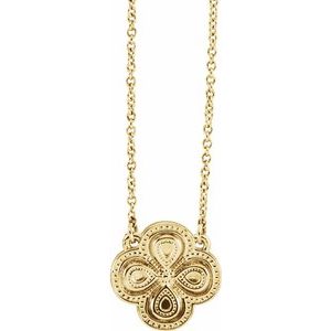 14K Yellow 18" Clover Necklace - Siddiqui Jewelers