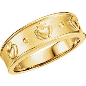 14K Yellow 8.25 mm Claddagh Ring Size 11 - Siddiqui Jewelers
