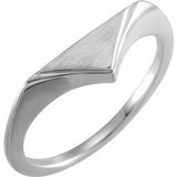 14K White 11.5x6 mm Geometric Signet Ring - Siddiqui Jewelers