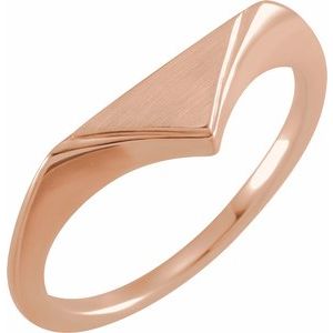 14K Rose 11.5x6 mm Geometric Signet Ring - Siddiqui Jewelers