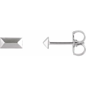 Platinum Geometric Stud Earrings Siddiqui Jewelers