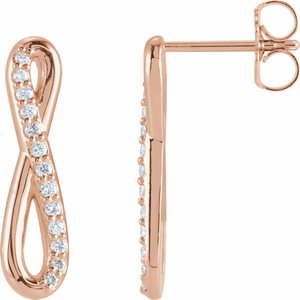14K Rose 1/8 CTW Diamond Infinity-Inspired Earrings - Siddiqui Jewelers