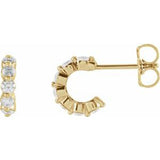 14K Yellow 3/8 CTW Diamond Hoop Earrings - Siddiqui Jewelers