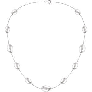 Sterling Silver Station 18" Necklace - Siddiqui Jewelers