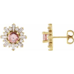 14K Yellow Morganite & 3/4 CTW Diamond Earrings - Siddiqui Jewelers