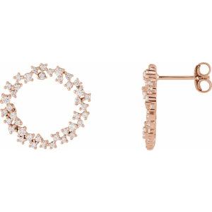 14K Rose 3/4 CTW Diamond Circle Earrings - Siddiqui Jewelers