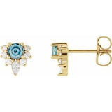 14K Yellow Aquamarine & 1/6 CTW Diamond Earrings - Siddiqui Jewelers