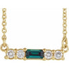 14K Yellow Chatham® Created Alexandrite & 1/5 CTW Diamond 16" Necklace - Siddiqui Jewelers