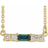 14K Yellow Chatham® Created Alexandrite & 1/5 CTW Diamond 16" Necklace - Siddiqui Jewelers