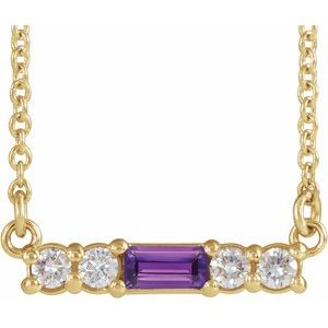 14K Yellow Amethyst & 1/5 CTW Diamond 16" Necklace - Siddiqui Jewelers