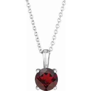 Sterling Silver Mozambique Garnet 16-18" Necklace - Siddiqui Jewelers
