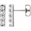 14K White 1/2 CTW Natural Diamond Bar Earrings Siddiqui Jewelers