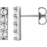 Platinum 1/2 CTW Natural Diamond Bar Earrings Siddiqui Jewelers