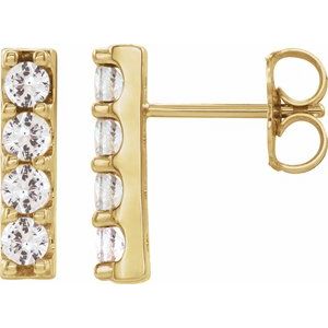 14K Yellow 1/2 CTW Lab-Grown Diamond Bar Earrings Siddiqui Jewelers