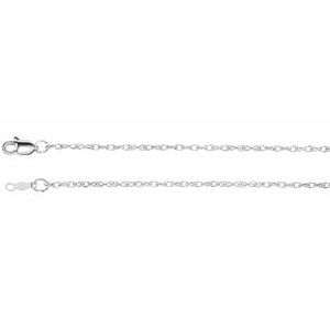 18K White 1.5 mm Solid Rope 20" Chain with Lobster Clasp-Siddiqui Jewelers