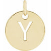 18K Yellow Gold-Plated Sterling Silver Initial Y Pendant Siddiqui Jewelers