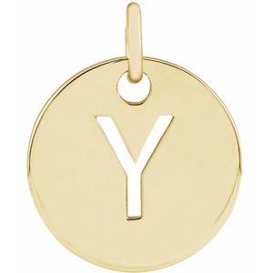 18K Yellow Gold-Plated Sterling Silver Initial Y Pendant Siddiqui Jewelers