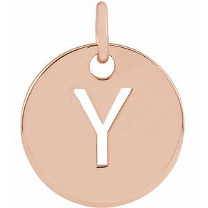 18K Rose Gold-Plated Sterling Silver Initial Y Pendant Siddiqui Jewelers